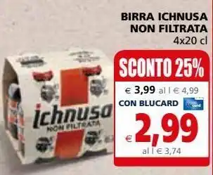 Il Gigante Birra ichnusa non filtrata offerta