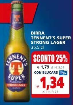 Il Gigante Birra tennent's super strong lager offerta