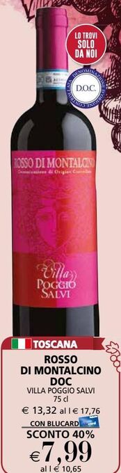 Il Gigante Rosso di montalcino doc villa poggio salvi offerta