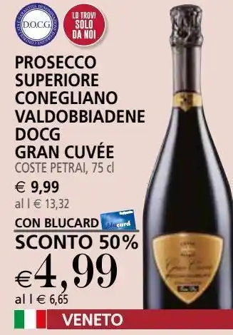 Il Gigante Prosecco superiore conegliano valdibbiadene docg gran cuvée coste petrai offerta