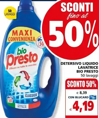 Il Gigante Detersivo liquido lavatrice bio presto 50 lavaggi offerta