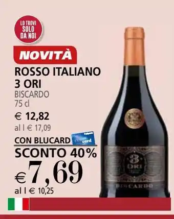 Il Gigante Rosso italiano 3 ori biscardo 75 cl offerta