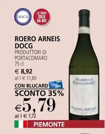 Il Gigante Roero arneis docg produttori di portacomaro 75 cl offerta