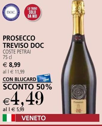 Il Gigante Prosecco treviso doc coste petrai 75 cl offerta