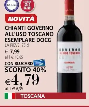 Il Gigante Chianti governo all'uso toscano esemplare docg la pieve 75 cl offerta