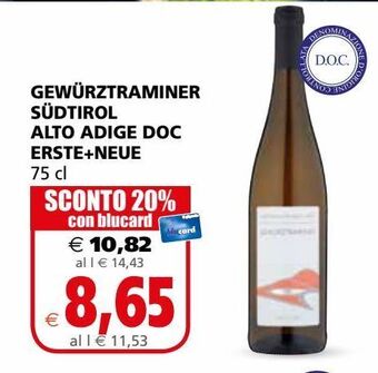 Il Gigante Gewurztraminer sudtirol alto adige doc erste+neue 75 cl offerta
