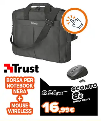 Trust Borsa per Notebook Nera+Mousse Wireless