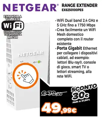 Expert Di Lella Netgear Range Extender EX6250100PES offerta
