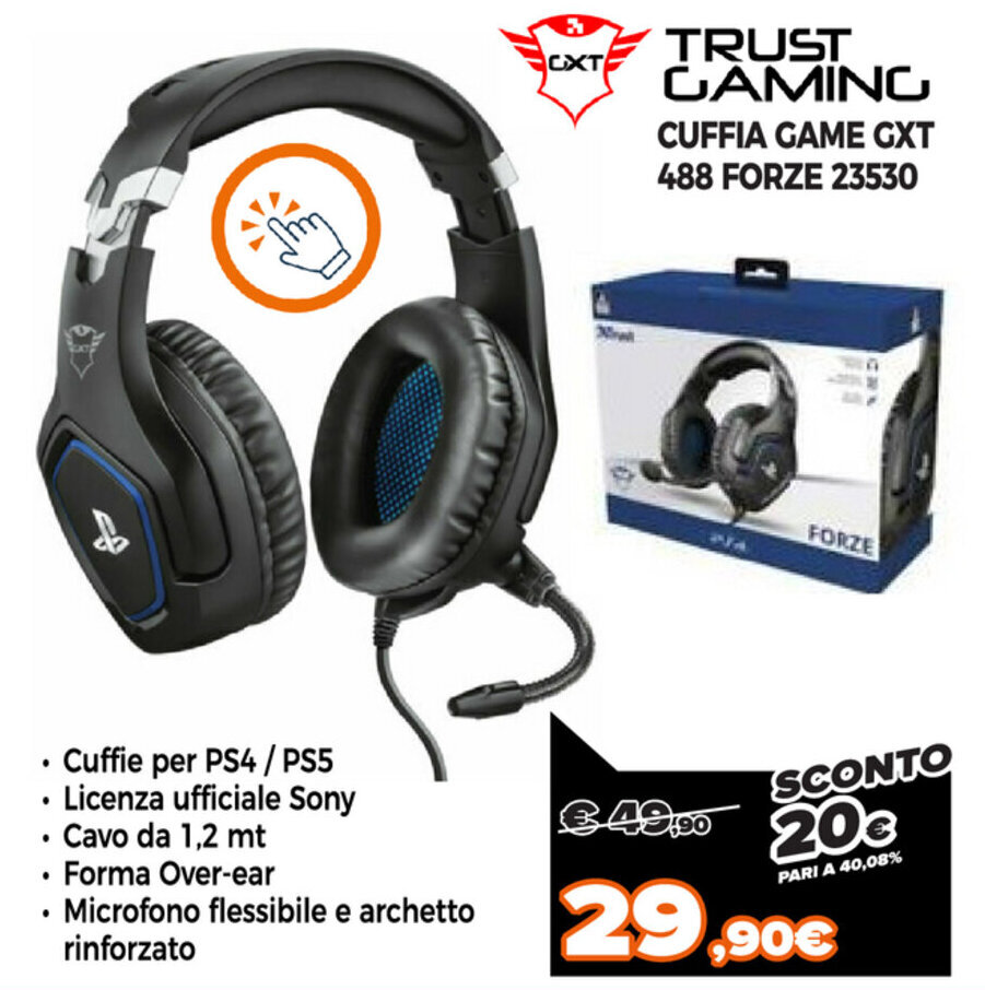Trust Gaming Cuffia Game GXT 488 Forze 23530 offerta di Expert Di Lella