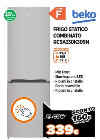 Expert Di Lella Beko Frigo Statico Combinato RCSA330K30SN offerta