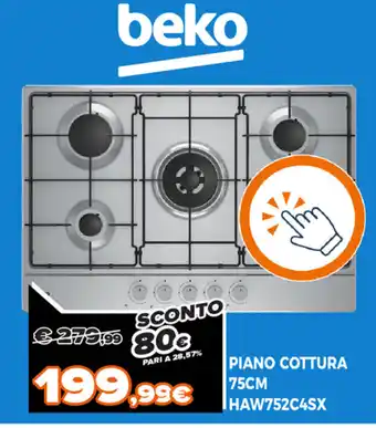 Beko Piano Cottura 75cm HAW752C4SX