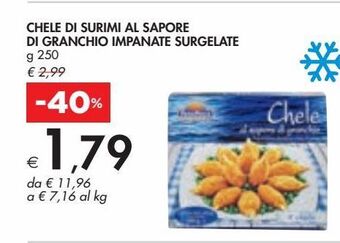 Bennet Chele di surimi al sapore di granchio impanate surgelate offerta