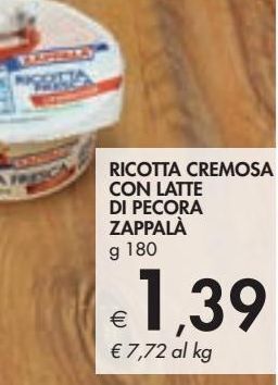 Bennet Ricotta cremosa con latte di pecora zappalà offerta