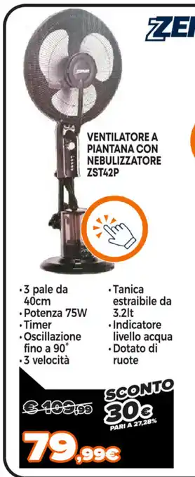 Expert Di Lella Zephir Ventilatore a Piantana Con Nebulizzatore ZST42P offerta