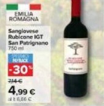 Carrefour Sangiovese Rubicone IGT San Patrignano 750 ml offerta