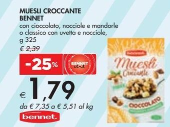 Bennet Muesli croccante bennet offerta