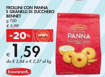 Bennet Frollini con panna e granelli di zucchero bennet offerta