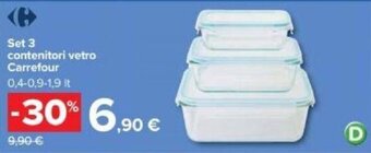 Carrefour Set 3 Contenitori Vetro