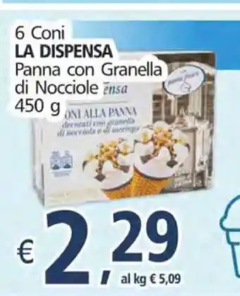Alter Discount La Dispensa Panna con Granella di Nocciole 450g offerta