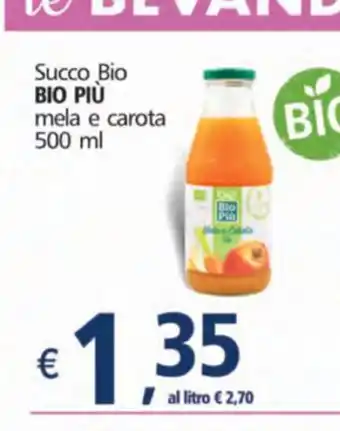 Alter Discount Bio Piú Succhi bio mela e carota 500ml offerta