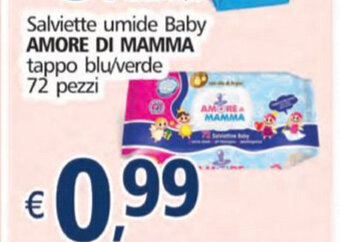 Alter Discount Amore Di Mamma Salviette umide Baby tappo blu/verde offerta