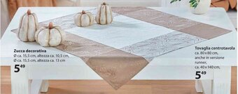 Tovaglia centrotavola 80 x 80 cm, 40 x 140 cm