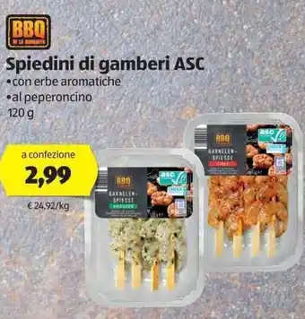 ALDI Spiedini di gamberi ASC offerta