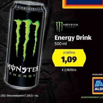 ALDI Monster Energy Drink 500 ml offerta