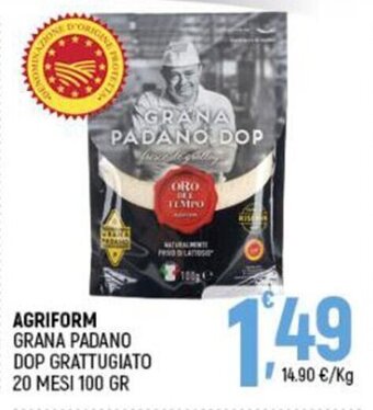 Ottimo Market Agriform Grana Padano Dop Grattugiato 20 mesi 100 gr offerta