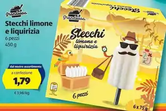 ALDI Grandessa Stecchi limone e liquirizia 450g offerta