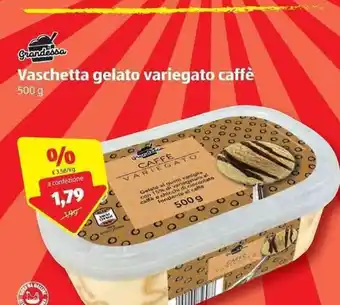 ALDI Vaschetta gelato variegato caffè 500g offerta