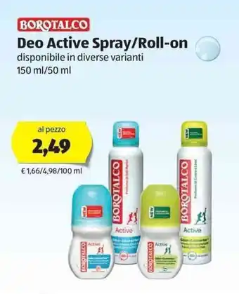 Deo Active Spray/Roll-on 150ml/50ml