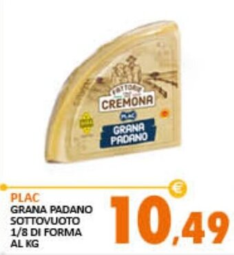 Plac Grana Padano Sottovuoto 1/8 di forma al kg