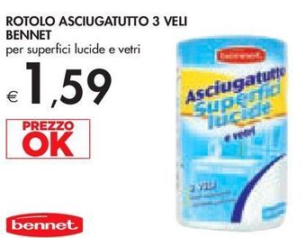 Rotolo asciugatutto 3 veli bennet