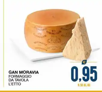 SeBón Supermercati Gan moravia formaggio da tavola l'etto offerta