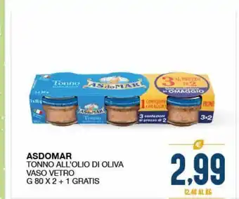 SeBón Supermercati Asdomar tonno all'olio di oliva vaso vetro offerta