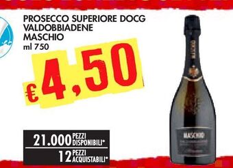 Bennet Prosecco superiore docg valdobbiadene maschio offerta