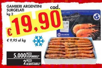Bennet Gamberi argentini surgelati offerta