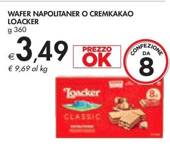 Bennet Wafer napolitaner o cremkakao loacker offerta