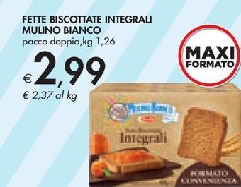 Bennet Fette biscottate integrali mulino bianco offerta