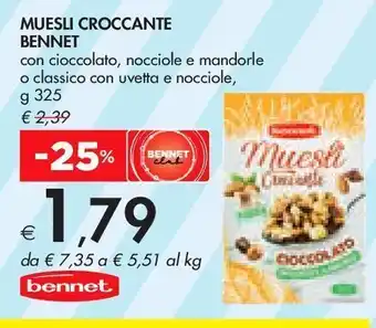 Bennet Muesli croccante bennet offerta