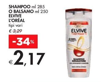 Bennet Shampoo o balsamo elvive l'oreal offerta