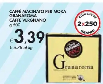 Bennet Caffè macinato per moka granaroma vergnano offerta