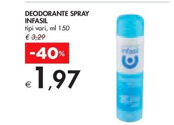 Bennet Deodorante spray infasil offerta
