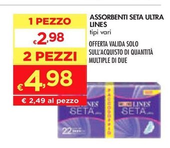 Bennet Assorbenti seta ultra lines offerta