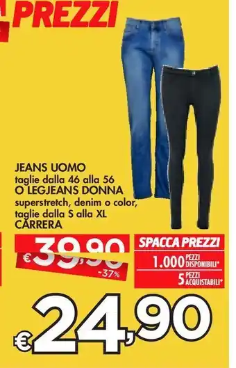 Bennet Jeans uomo o legjeans donna carrera offerta