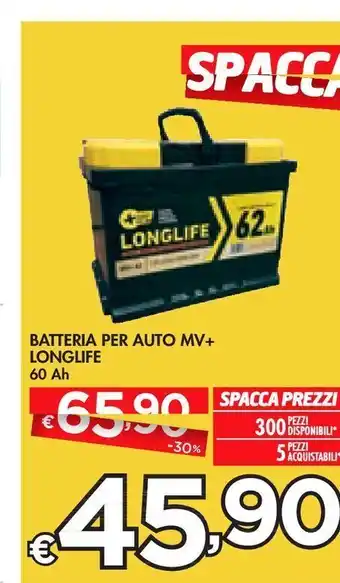 Batteria per auto mv+ longlife