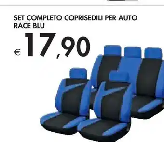 Set completo coprisedili per auto race blu
