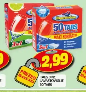 Risparmio Casa 50 Tabs Tabs 3In1 Lavastoviglie offerta