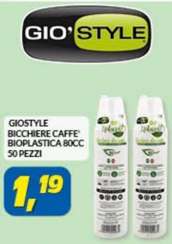 Risparmio Casa Giostyle Bicchiere Caffe' Bioplastica 80cc 50 Pezzi offerta